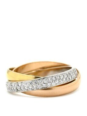 Cartier Ring Trinity Small Model White Gold Yellow Pink 49 18k